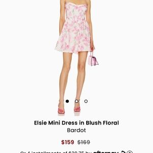 Bardot blush pink floral corset dress